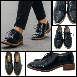 Louise Et Cie Gold Tip Patent Leather Lo-Franny Oxfords Size 9.5